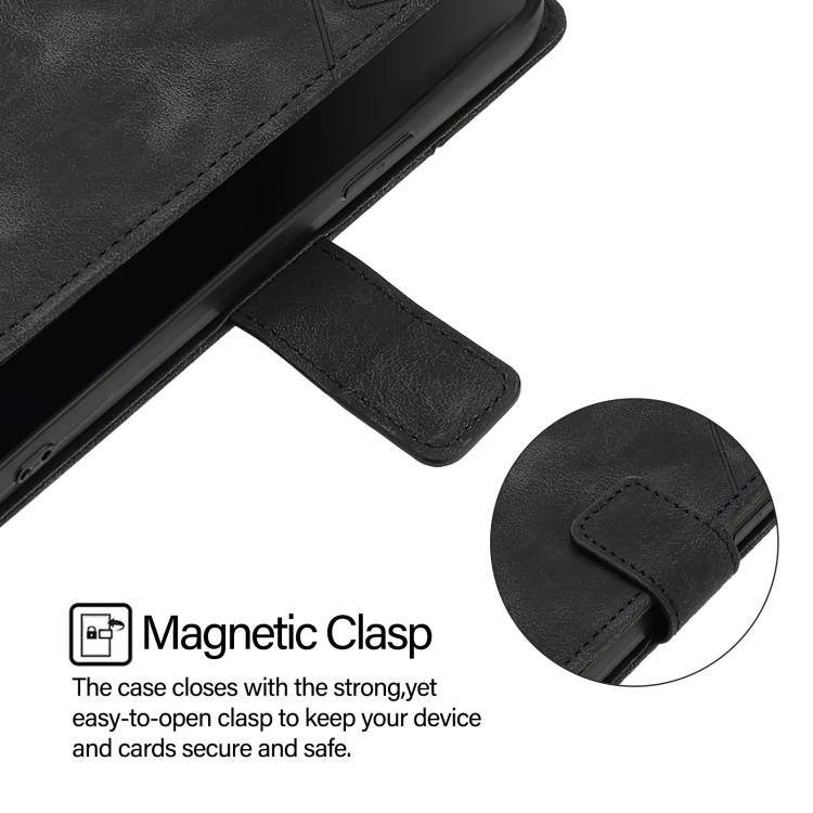 Funda de piel con relieve para Samsung Galaxy A17 5G (negra)