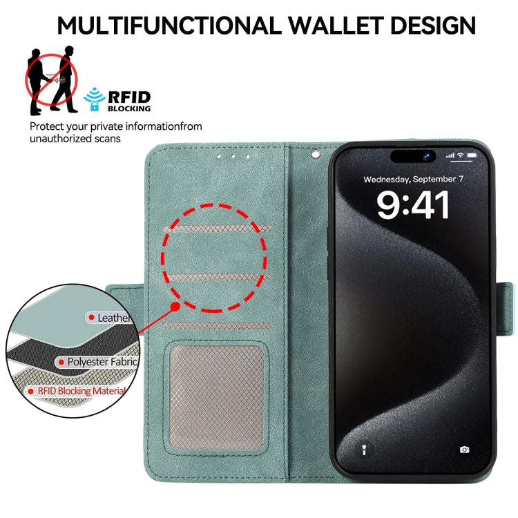 Funda de Cuero Abeel con Imán Rfid y Acabado Esmerilado para OnePlus Nord 13 (Cian)
