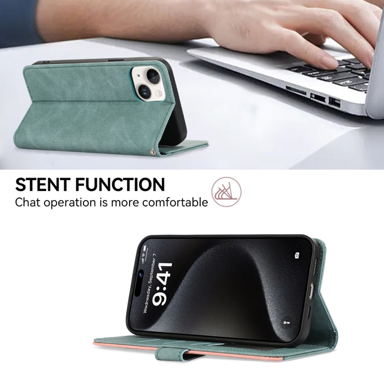 Funda de Cuero Abeel con Bloqueo de Color para OnePlus Nord 13 (Cian-Rosa)