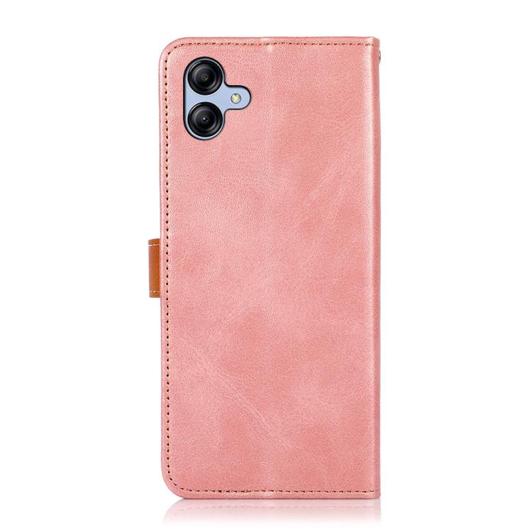 Funda de piel de vacuno bicolor KHAZNEH para Samsung Galaxy A07 5G (oro rosa)
