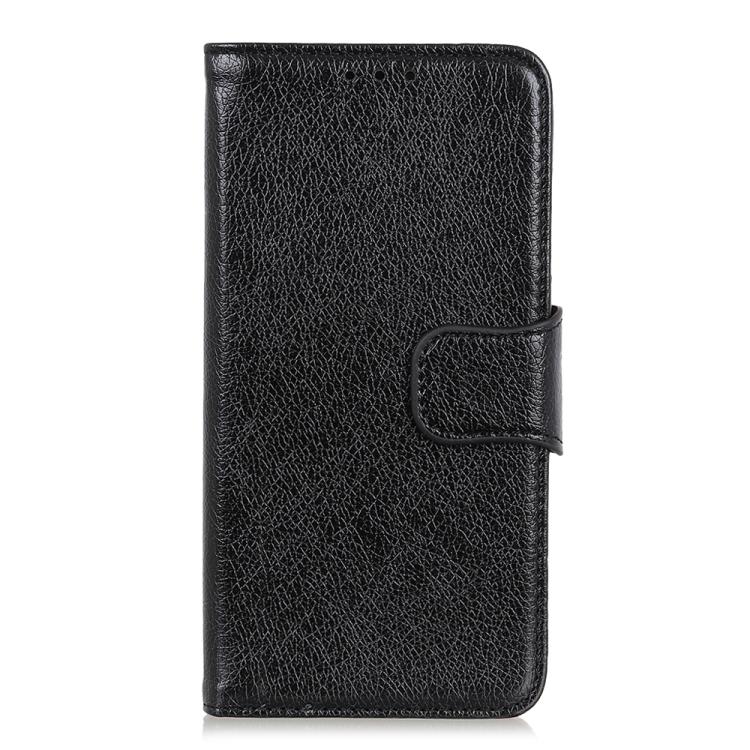 Funda de cuero con tapa horizontal y textura Nappa para Samsung Galaxy A17 5G (negra)