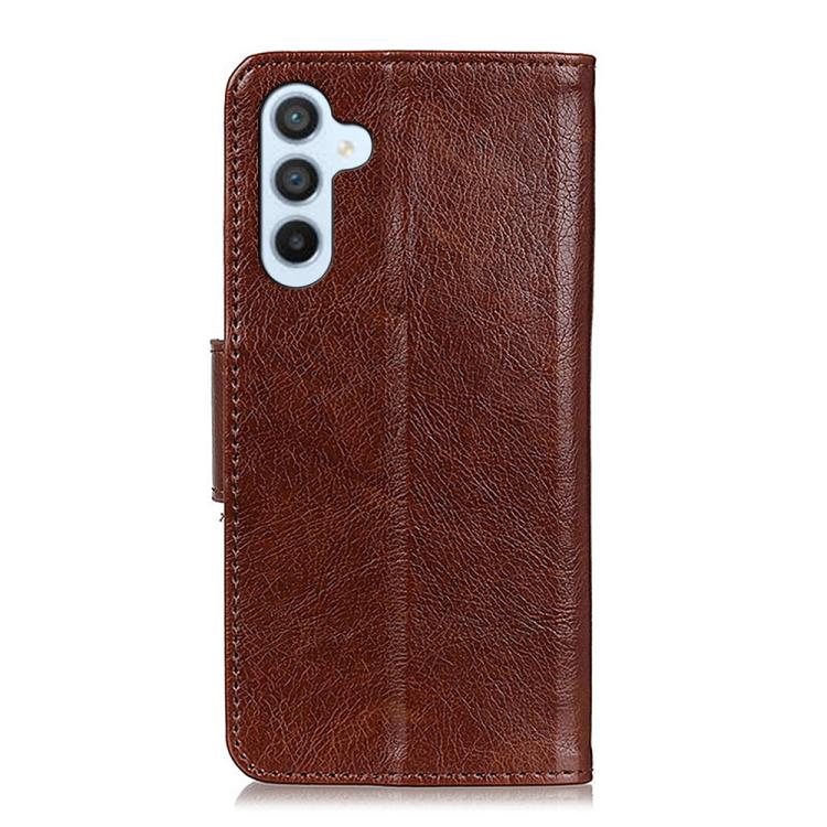 Funda de cuero con tapa horizontal y textura Nappa para Samsung Galaxy A17 5G (marrón)