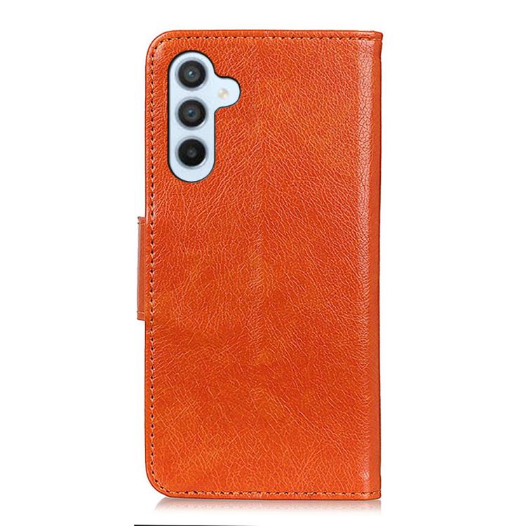 Funda de cuero con tapa horizontal y textura Nappa para Samsung Galaxy A17 5G (naranja)