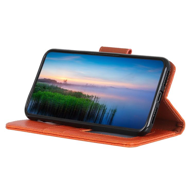 Funda de cuero con tapa horizontal y textura Nappa para Samsung Galaxy A17 5G (naranja)