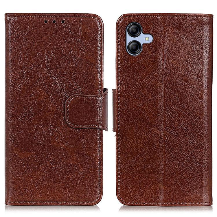 Funda de cuero con tapa horizontal y textura Nappa para Samsung Galaxy A07 5G (marrón)