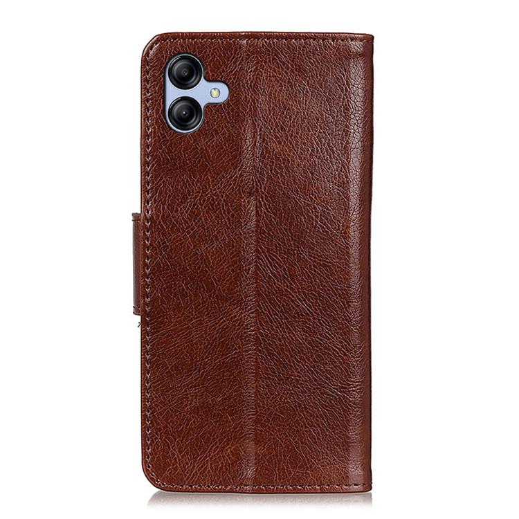 Funda de cuero con tapa horizontal y textura Nappa para Samsung Galaxy A07 5G (marrón)
