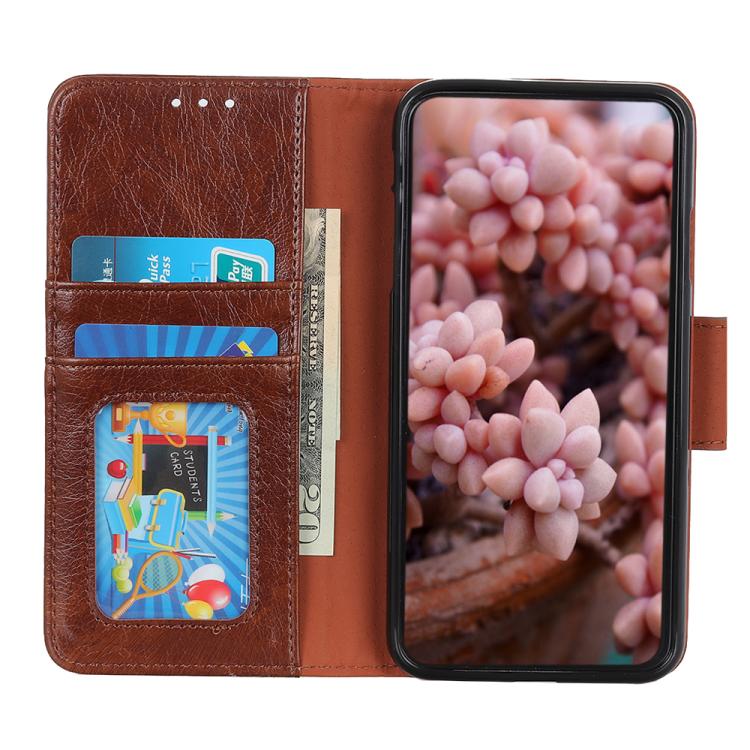Funda de cuero con tapa horizontal y textura Nappa para Samsung Galaxy A07 5G (marrón)