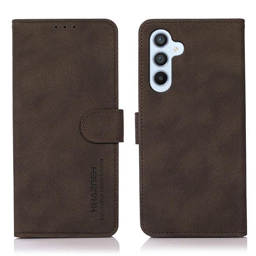 Funda de cuero con textura mate KHAZNEH para Samsung Galaxy A17 5G (marrón)