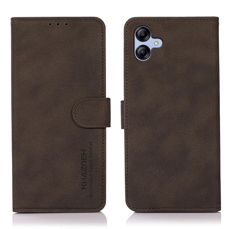 Funda de cuero con textura mate KHAZNEH para Samsung Galaxy A07 5G (marrón)