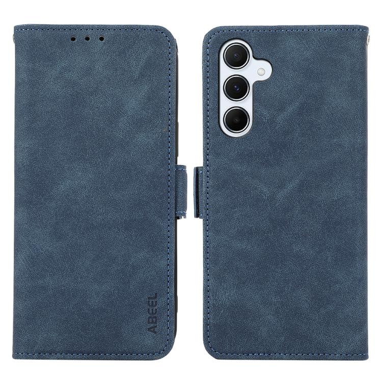 Funda de cuero magnético ABEEL con protección RFID para Samsung Galaxy A17 5G (azul)