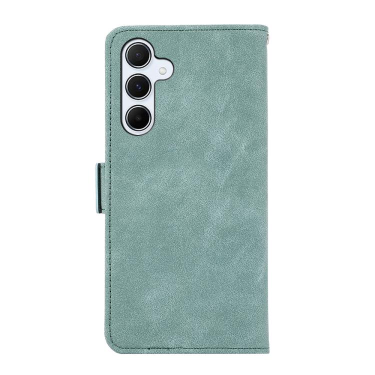 Funda de cuero magnético ABEEL con protección RFID para Samsung Galaxy A17 5G (cian)