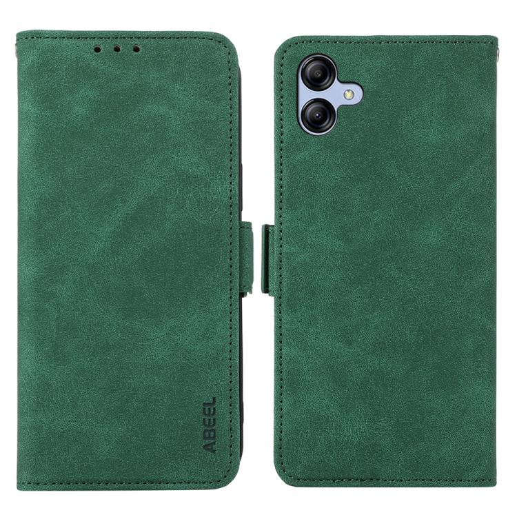 Funda de cuero magnético ABEEL con protección RFID para Samsung Galaxy A07 5G (verde)