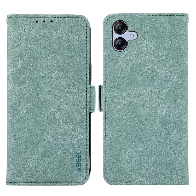 Funda de cuero magnético ABEEL con protección RFID para Samsung Galaxy A07 5G (cian)