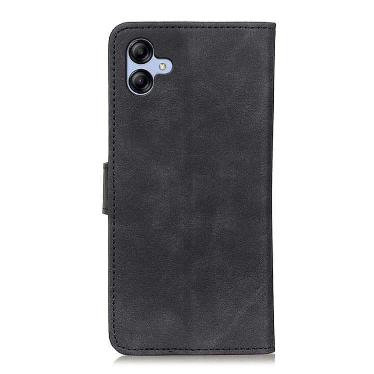 Funda de cuero con tapa horizontal y textura retro KHAZNEH para Samsung Galaxy A07 5G (negra)