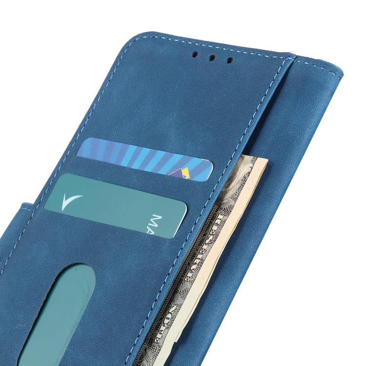 Funda de cuero con tapa horizontal y textura retro KHAZNEH para Samsung Galaxy A07 5G (azul)