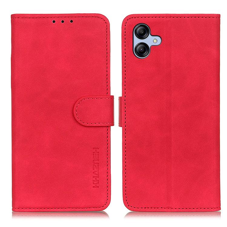 Funda de cuero con tapa horizontal y textura retro KHAZNEH para Samsung Galaxy A07 5G (roja)