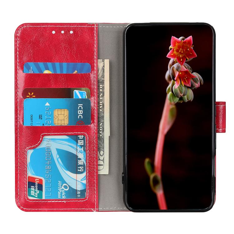 Funda de cuero con textura retro de caballo loco para Samsung Galaxy A07 5G (roja)