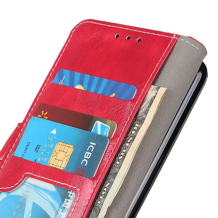 Funda de cuero con textura retro de caballo loco para Samsung Galaxy A07 5G (roja)