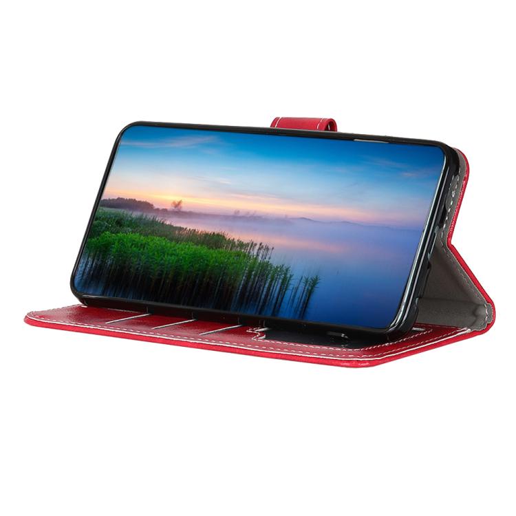 Funda de cuero con textura retro de caballo loco para Samsung Galaxy A07 5G (roja)