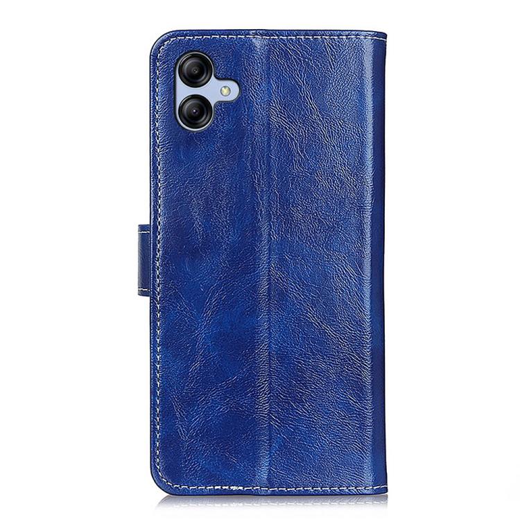 Funda de cuero con textura retro de caballo loco para Samsung Galaxy A07 5G (azul)