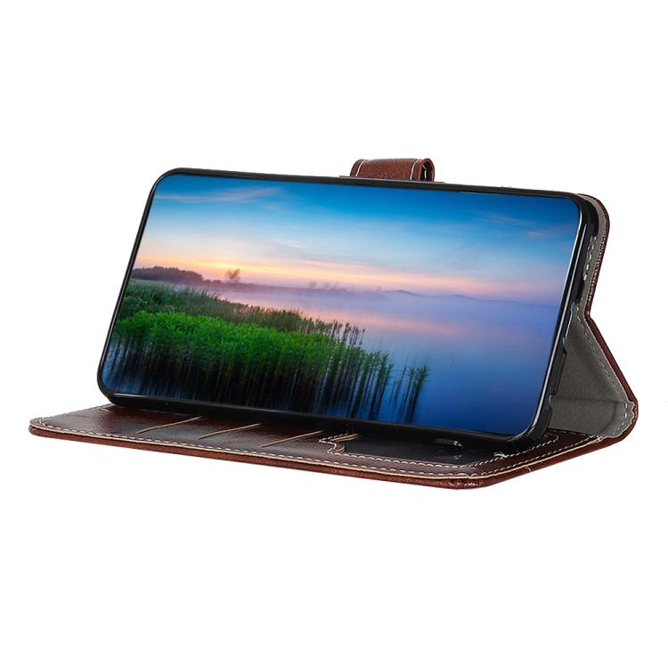 Funda de cuero con textura retro de caballo loco para Samsung Galaxy A07 5G (marrón)