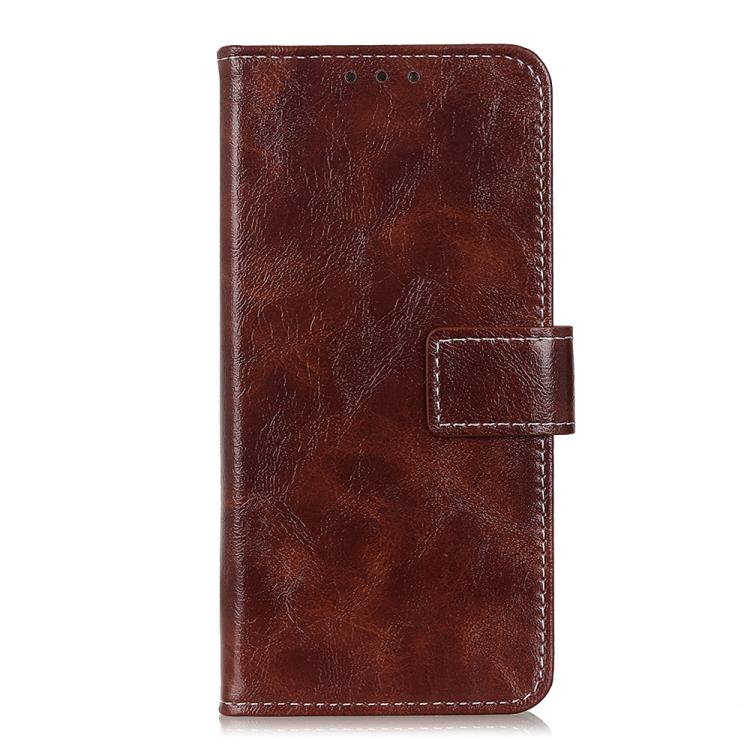 Funda de cuero con textura retro de caballo loco para Samsung Galaxy A17 5G (marrón)