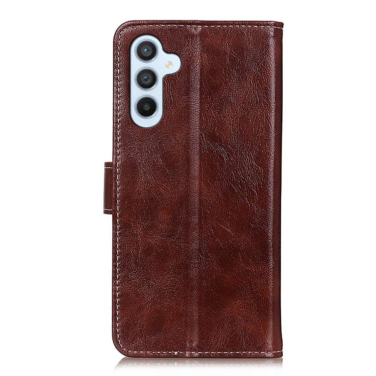 Funda de cuero con textura retro de caballo loco para Samsung Galaxy A17 5G (marrón)