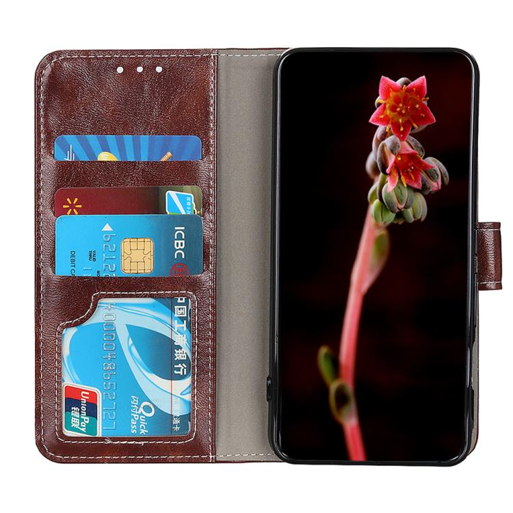 Funda de cuero con textura retro de caballo loco para Samsung Galaxy A17 5G (marrón)
