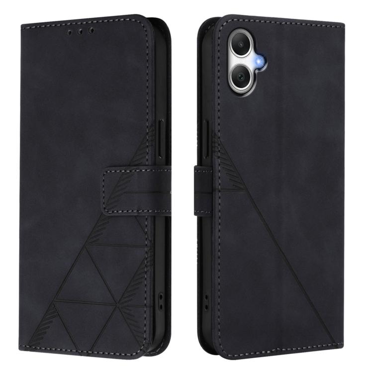 Funda de cuero con relieve 3D para Samsung Galaxy A07 4G (negra)