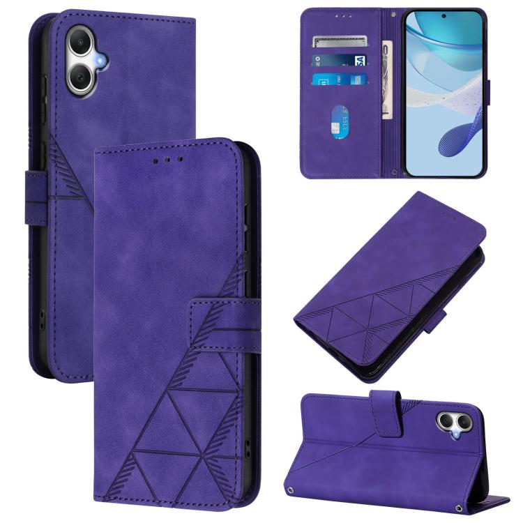Funda de cuero con tapa y relieve 3D para Samsung Galaxy A07 4G (morado)