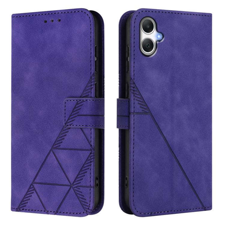 Funda de cuero con tapa y relieve 3D para Samsung Galaxy A07 4G (morado)