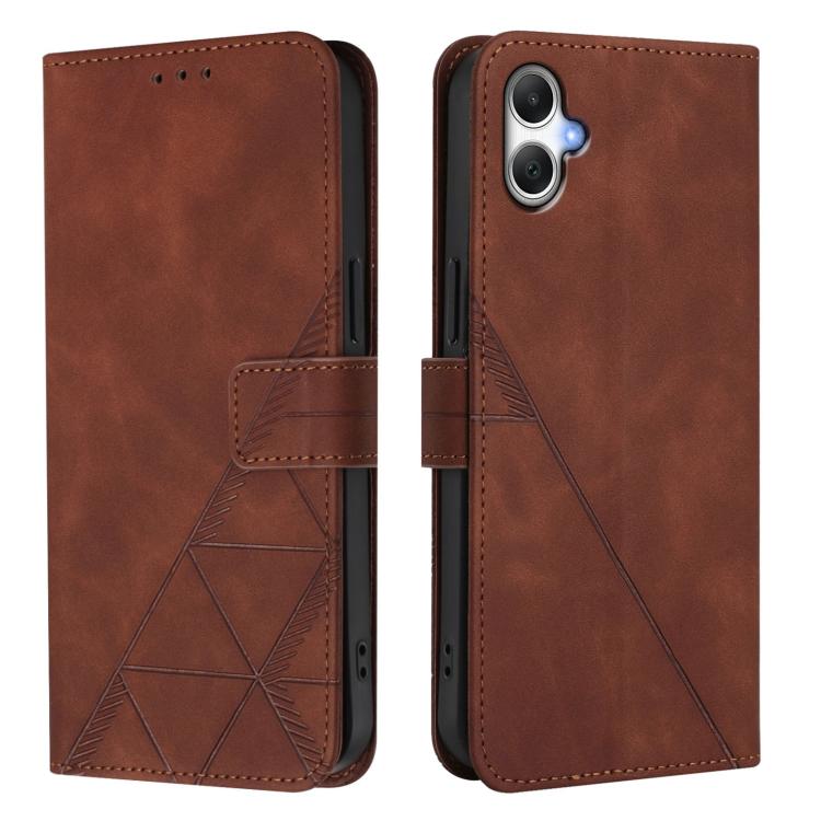 Funda de cuero con relieve 3D para Samsung Galaxy A07 4G (marrón)