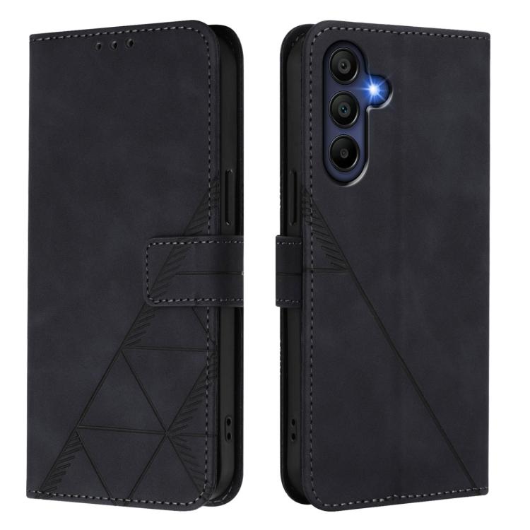 Funda de cuero con relieve 3D para Samsung Galaxy A17 5G (negra)