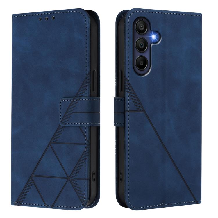 Funda de cuero con tapa y relieve 3D para Samsung Galaxy A17 5G (azul)