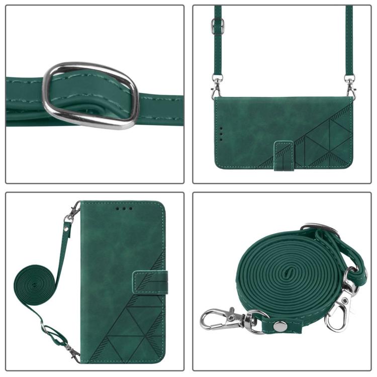 Funda de cuero con tapa y relieve 3D para Samsung Galaxy A17 5G (verde)