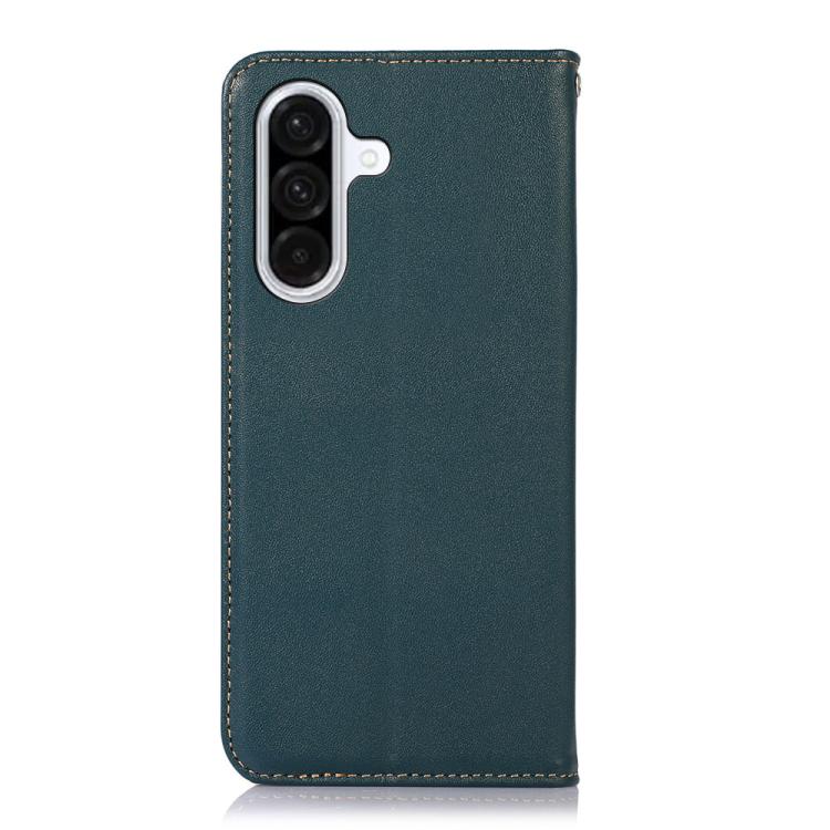 Funda de piel de vacuno KHAZNEH Nappa con capa superior para Samsung Galaxy A17 5G (verde)