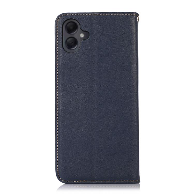 Funda de piel de vacuno KHAZNEH Nappa con capa superior para Samsung Galaxy A07 5G (azul)