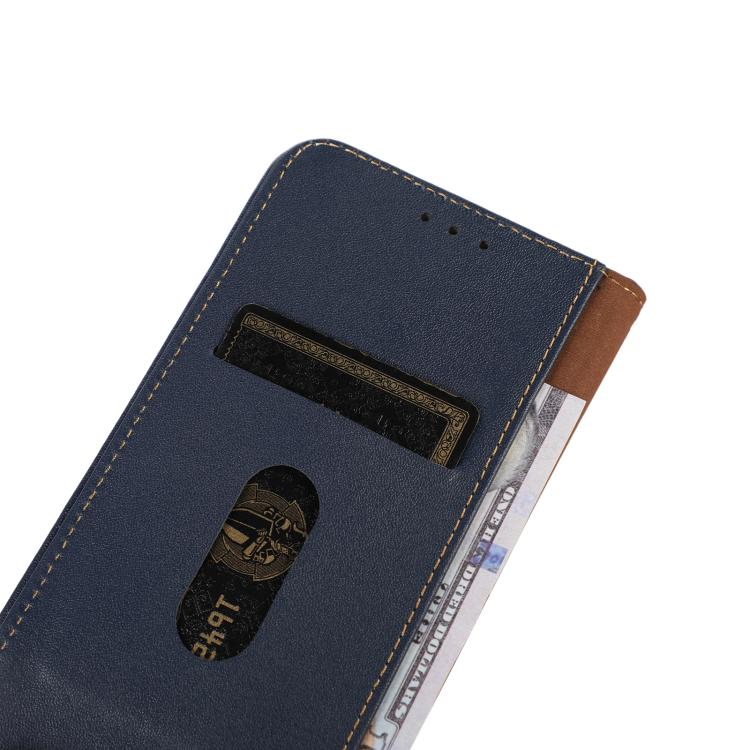 Funda de piel de vacuno KHAZNEH Nappa con capa superior para Samsung Galaxy A07 5G (azul)