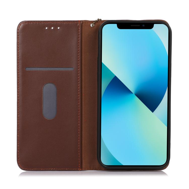 Funda de piel de vacuno KHAZNEH Nappa para Samsung Galaxy A07 5G (marrón)