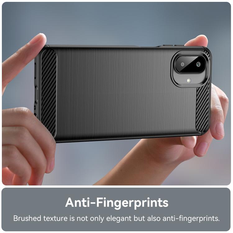 Funda de TPU con textura cepillada de fibra de carbono para Samsung Galaxy A07 4G (negra)