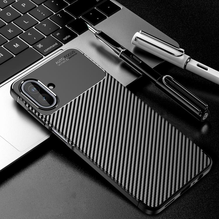 Funda de TPU a prueba de golpes con textura de fibra de carbono para Samsung Galaxy A07 4G (negra)