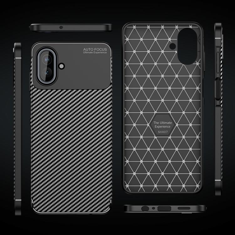 Funda de TPU a prueba de golpes con textura de fibra de carbono para Samsung Galaxy A07 4G (negra)