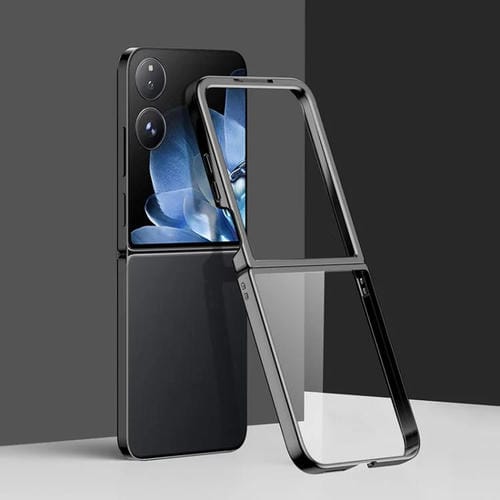 Funda de PC galvanizada 6D a prueba de golpes para Xiaomi Mix Flip 2 (negra)