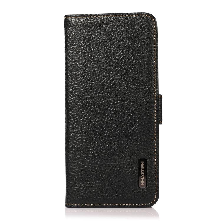 Funda de cuero genuino KHAZNEH con imán lateral RFID para Samsung Galaxy XCover7 Pro (negro)