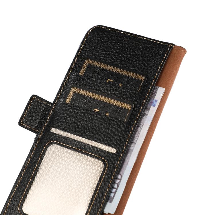 Funda de cuero genuino KHAZNEH con imán lateral RFID para Samsung Galaxy XCover7 Pro (negro)