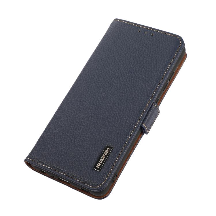 Funda de cuero genuino KHAZNEH con imán lateral RFID para Samsung Galaxy XCover7 Pro (azul)