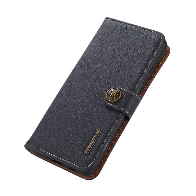 Funda de cuero genuino KHAZNEH Custer RFID para Samsung Galaxy XCover7 Pro (azul)