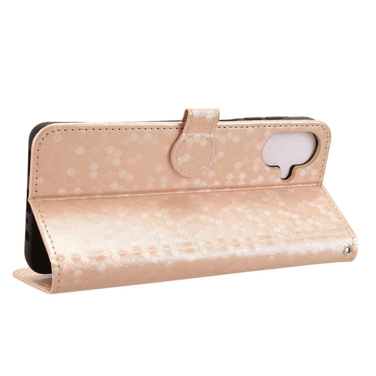 Funda de cuero con textura de puntos de panal para Samsung Galaxy A07 4G (dorada)