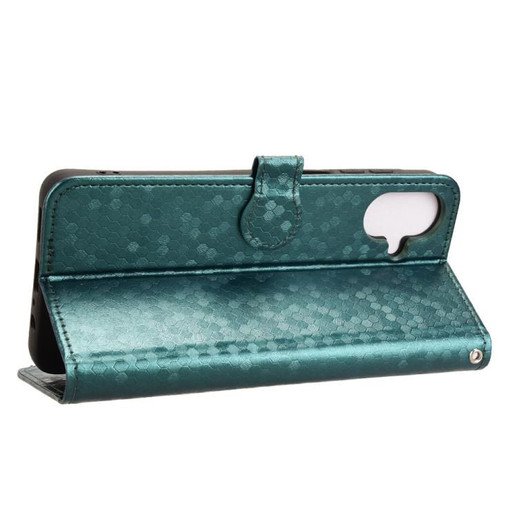 Funda de cuero con textura de lunares y panal para Samsung Galaxy A07 4G (verde)