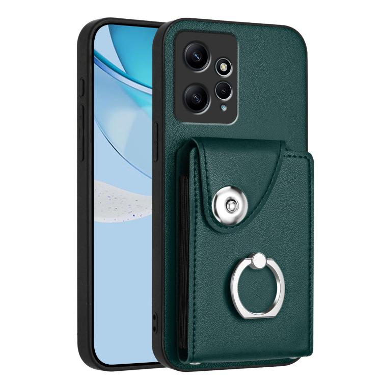 Funda para Redmi Note 12 4G con tarjetero y anillo (verde)